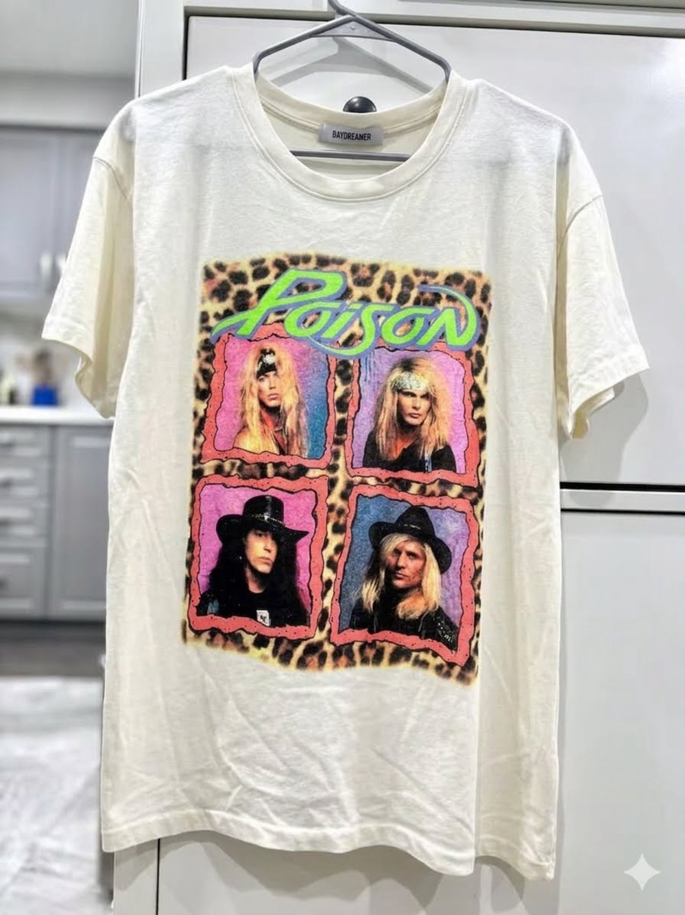 Daydreamer Cream Graphic Tee with Multicolor Band Print
